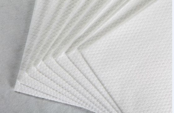 tecido pequeno branco do algodão da grão da pérola do poliéster 62g e a viscosa de Spunlace da tela não tecida, almofadas, limpezas molhadas