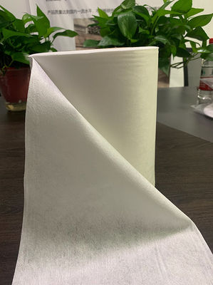 tela não tecida branca de Spunlace da viscose 50g e do poliéster para o tecido do algodão, almofadas, limpezas molhadas