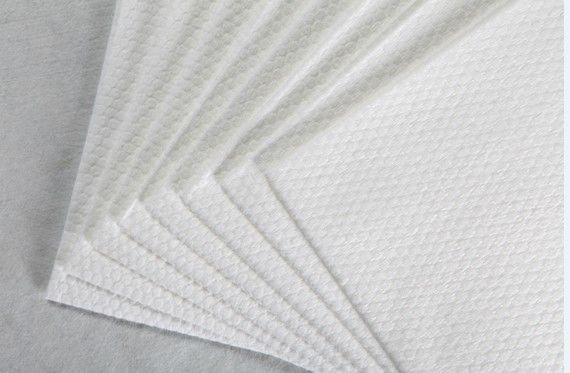 tecido pequeno branco do algodão da grão da pérola do poliéster 62g e a viscosa de Spunlace da tela não tecida, almofadas, limpezas molhadas