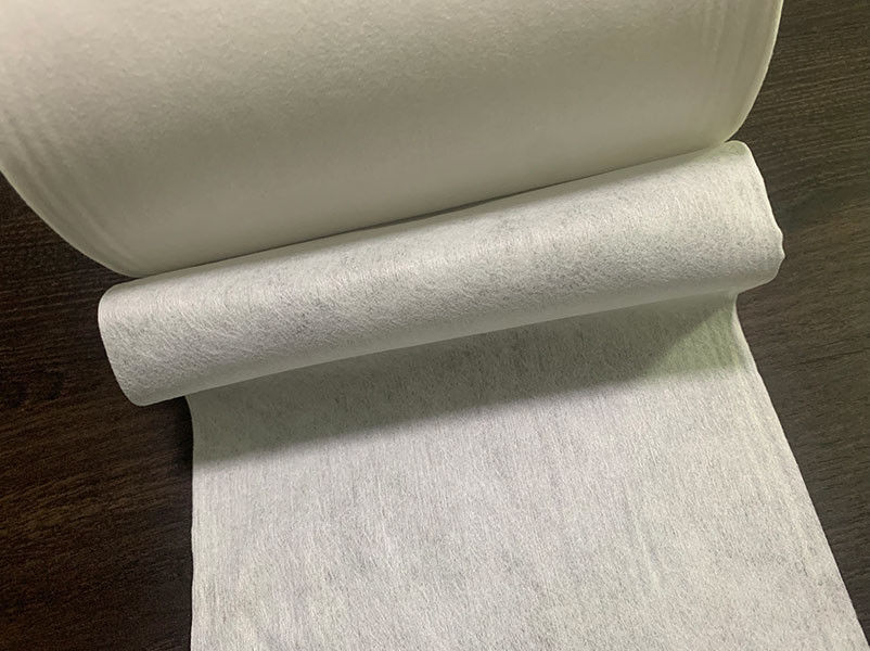 tela não tecida branca de Spunlace da viscose 50g e do poliéster para o tecido do algodão, almofadas, limpezas molhadas
