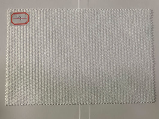 tecido não tecido de Spunlaced da cruz viscosa branca do poliéster da grão da pérola 130g