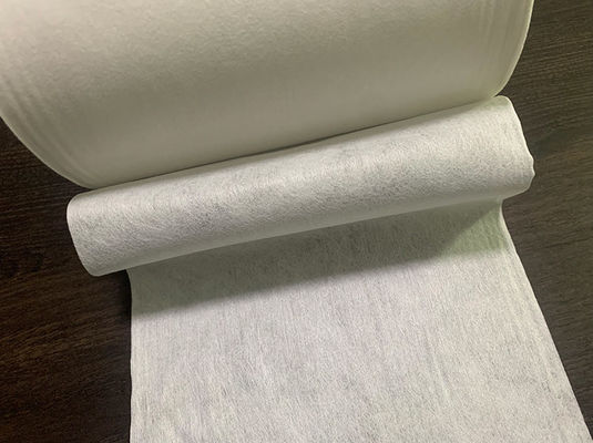 tela não tecida branca de Spunlace da viscose 50g e do poliéster para o tecido do algodão, almofadas, limpezas molhadas